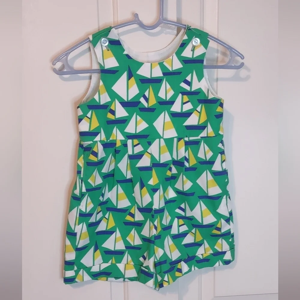 Vtg Kelly's Kids Sailor Print Romper Size 6